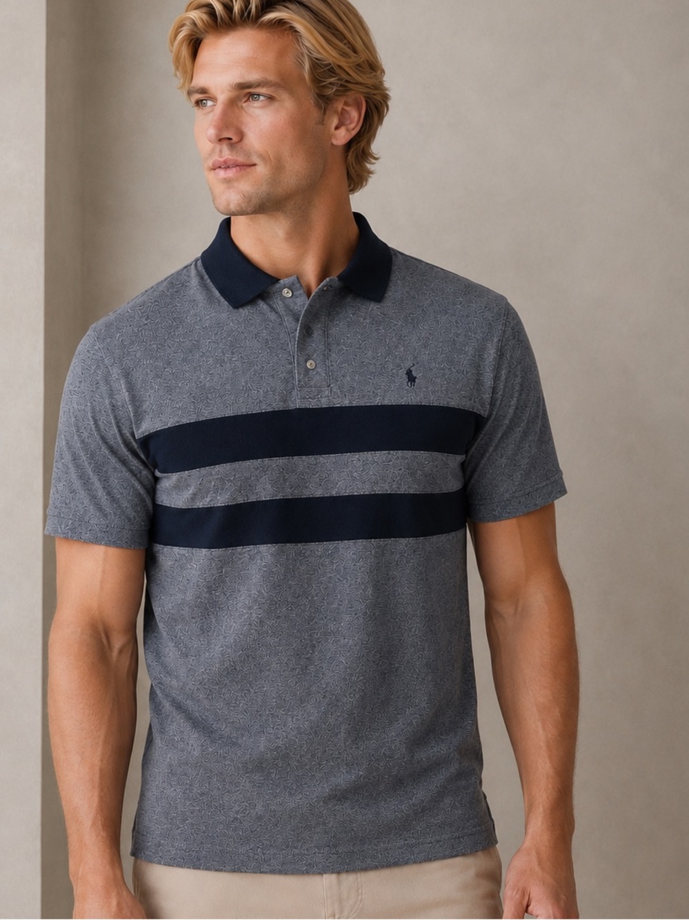 Vintage Ralph Lauren Polo Sport Snap Polo Shirt Mens L Striped Preppy 90s Peru